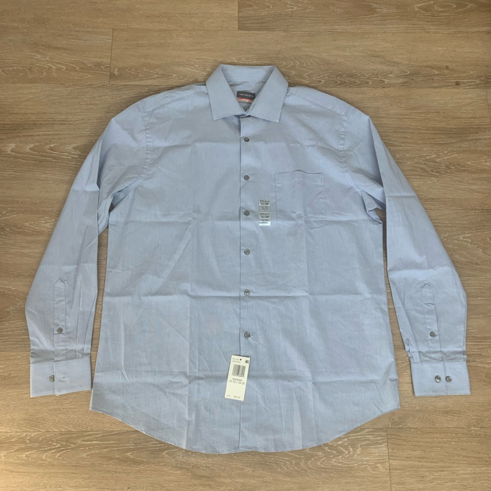 Van Heusen Classic Blue Dress Shirt Size L